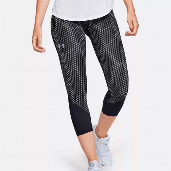 Under Armour leggings womens  pants HeatGear® Fly Fast Printed Capri’s NWT - Picture 1 of 9